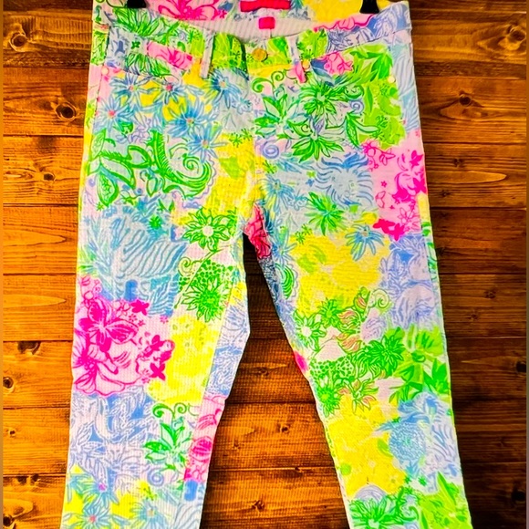 Lilly Pulitzer Pants - Lilly Pulitzer South Ocean Skinny Jeans Pants Cheek To Cheek Womens Size 8
